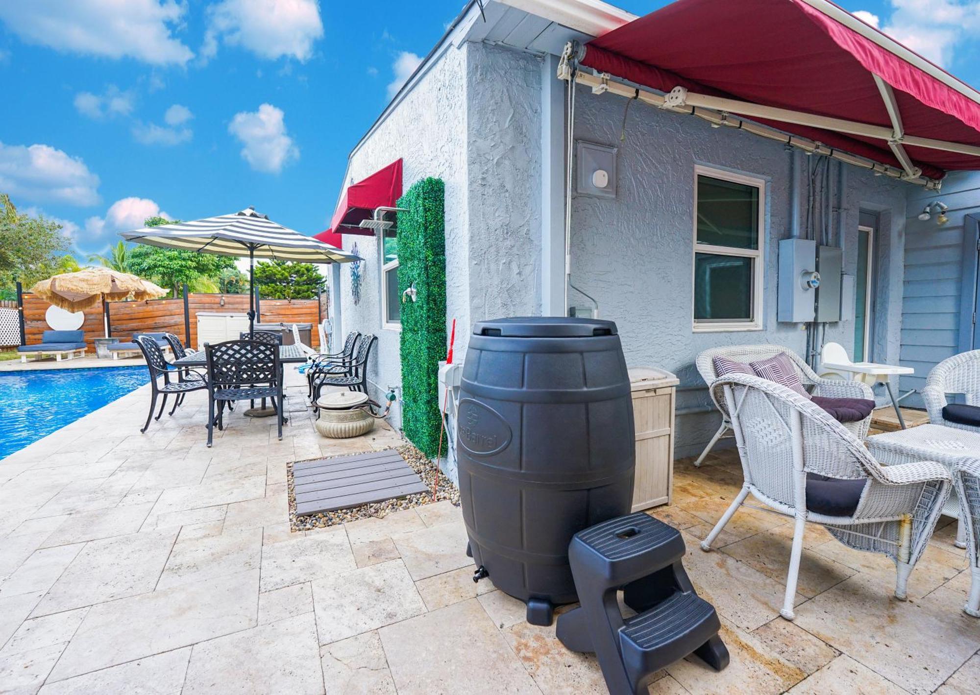 Palms Retreat! Giant Heated Pool-Hottub-Firepit-5Min2Beach-Pets-Ev Chgr Fort Lauderdale Eksteriør bilde